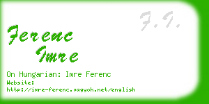 ferenc imre business card